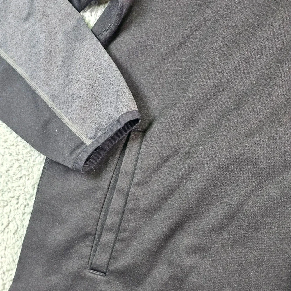 The North Face Hoodie Mens XL Gray Black Full Zip Fleece Colorblock Logo CHX3